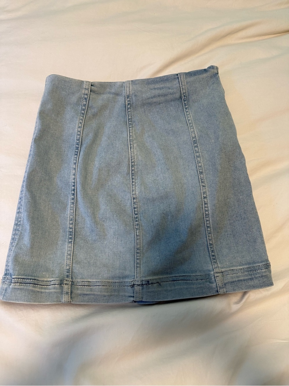 Free People Light Blue Denim High Waisted Mini Skirt